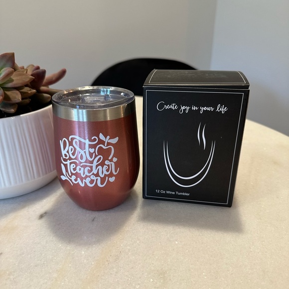 Best Teacher Ever Wine Tumbler - Picture 4 of 4